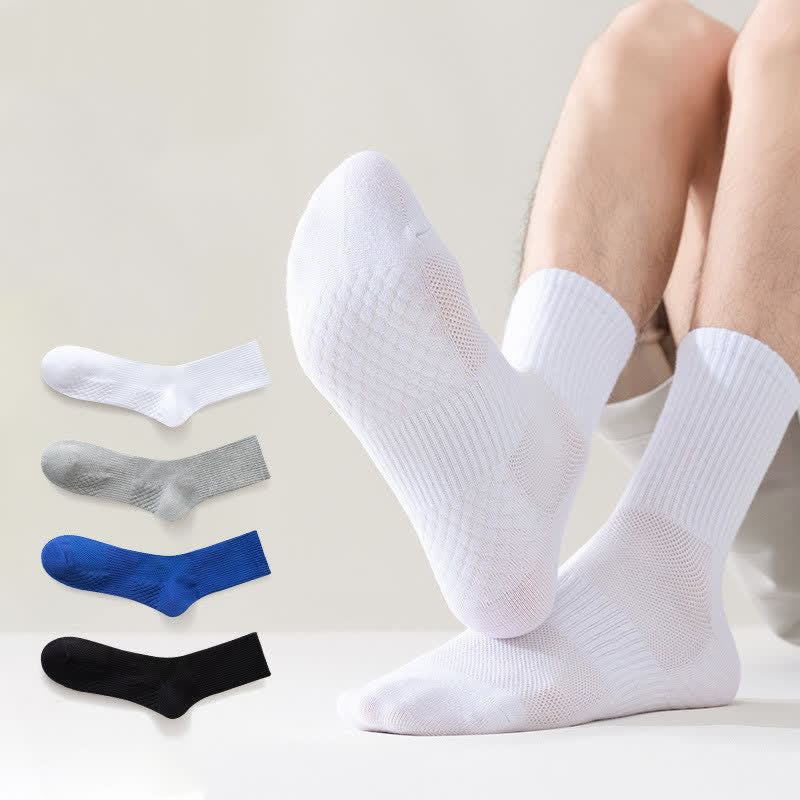 Chaussettes courtes respirantes et unies (4 paires) - image 0