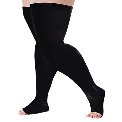 Chaussettes de compression hautes à bout ouvert, grande taille (2 paires) - image 4