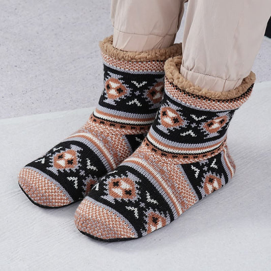 Chaussettes antidérapantes en polaire grande taille (2 paires)