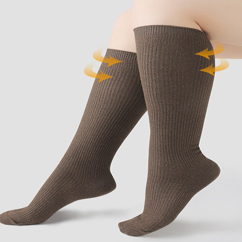 Chaussettes hautes chaudes de couleur unie (2 paires) - image 3