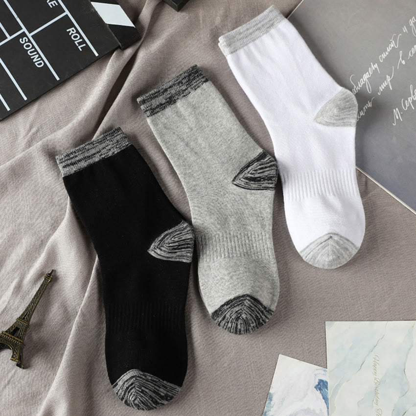 Chaussettes basses grises à bords francs (3 paires) - image 1
