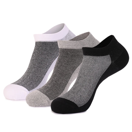 Chaussettes Plusock Stitching Color Ankle Socks (3 paires) - EU44-49 (US10-14) - Blanc + Noir + Gris - image 0