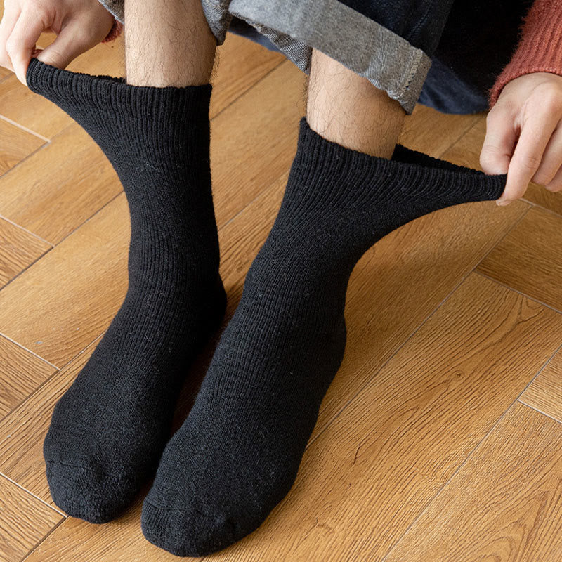 Chaussettes d'hiver épaisses, isolantes et chauffantes, grandes tailles (5 paires) - image 8