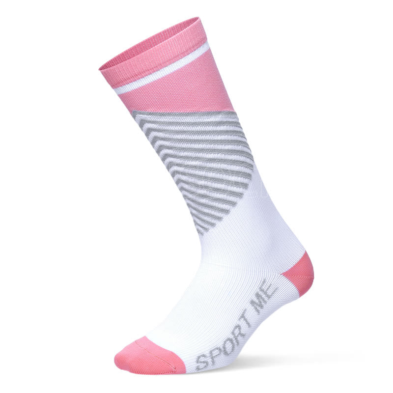 Chaussettes de compression respirantes professionnelles pour le sport (3 paires) - Unisexe - Rose - image 12