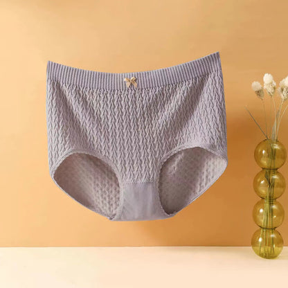 Culotte taille haute avec nœud papillon grande taille (5 paires) - Violet - 4XL - image 13