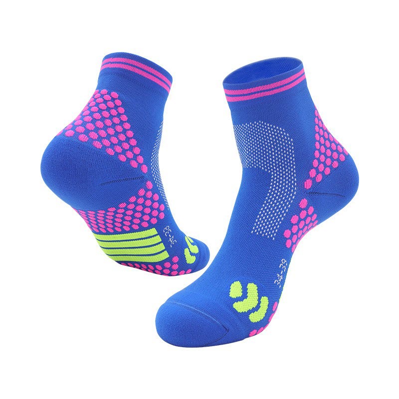 Chaussettes de compression professionnelles à haute élasticité (3 paires) - Bleu et rose rouge - L - image 12