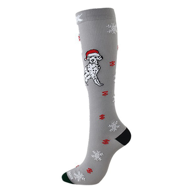 Chaussettes de compression montantes de Noël (6 paires) - image 1