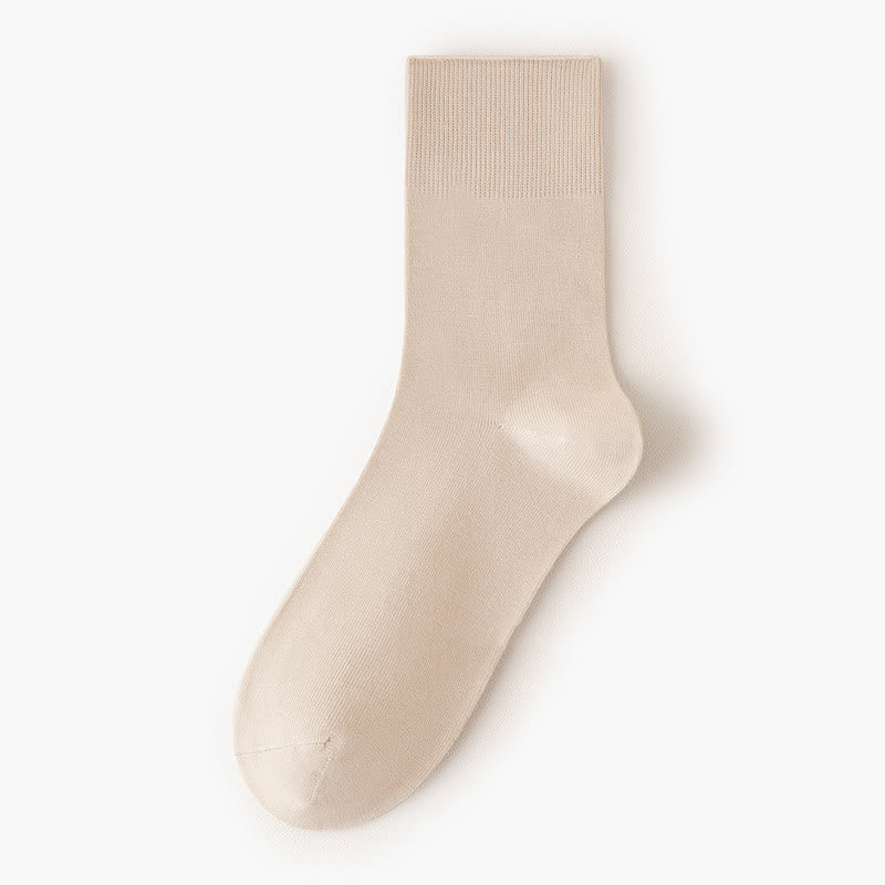 Chaussettes hautes élastiques de couleur unie (5 paires)