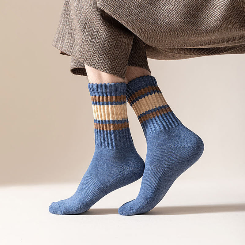 Chaussettes hautes à rayures épaisses grandes tailles (7 paires) - image 5