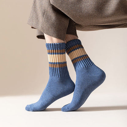 Chaussettes hautes à rayures épaisses grandes tailles (7 paires) - image 5