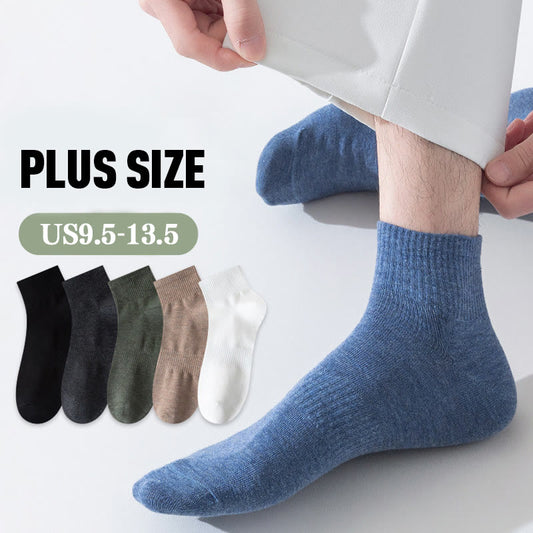 Chaussettes courtes respirantes en coton doux grande taille (7 paires)