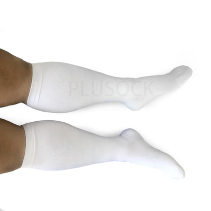 Chaussettes de compression blanches Plusock grandes tailles 2XL- 7XL (15-20 mmHg) - image 5
