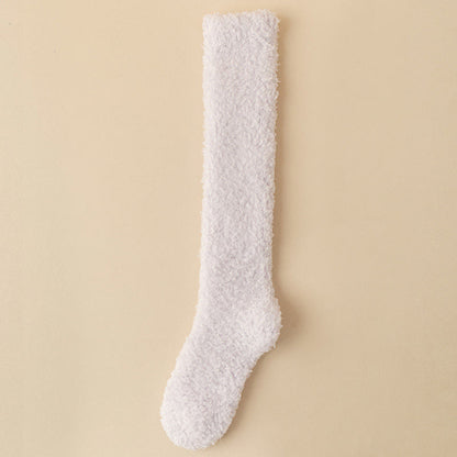 Chaussettes hautes en peluche épaisse grande taille (5 paires) - Violet clair - EU36-43(US3-9) - image 8