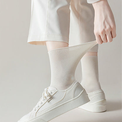 Chaussettes hautes élastiques de couleur unie (5 paires)