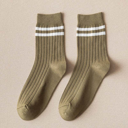 Chaussettes demi-taille douces rayées pour diabétiques (6 paires) - 43-48 - Vert - image 11