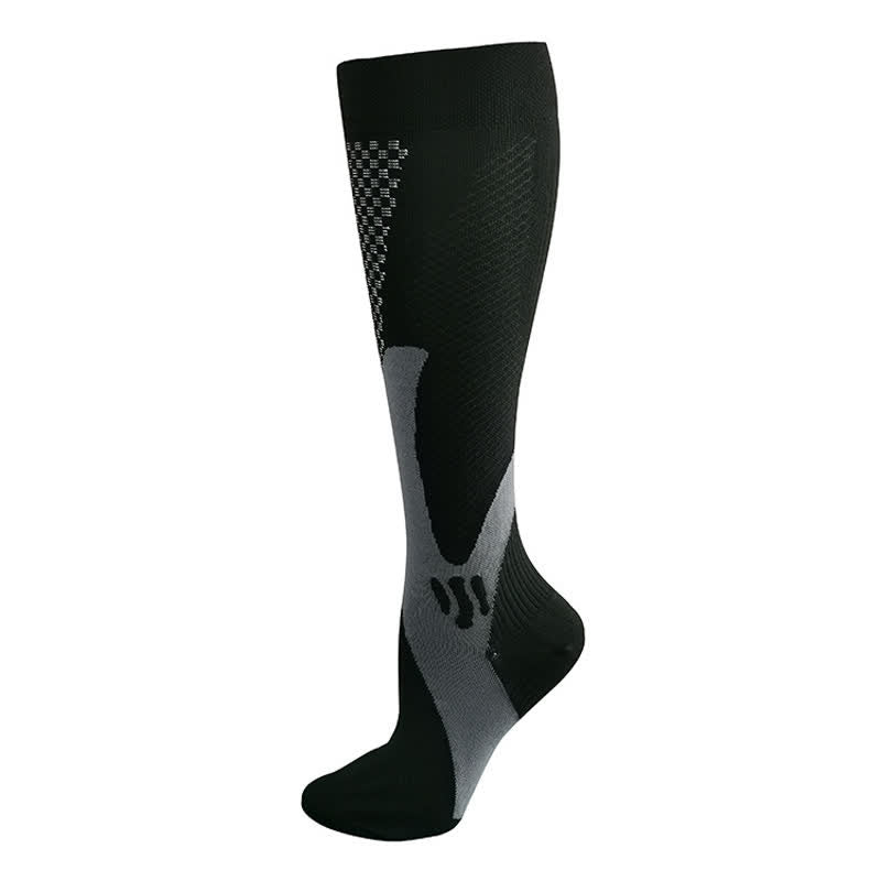 Chaussettes de compression à rayures colorées (3 paires) - image 1