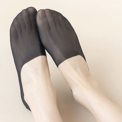Chaussettes invisibles en soie glacée grande taille (5 paires)