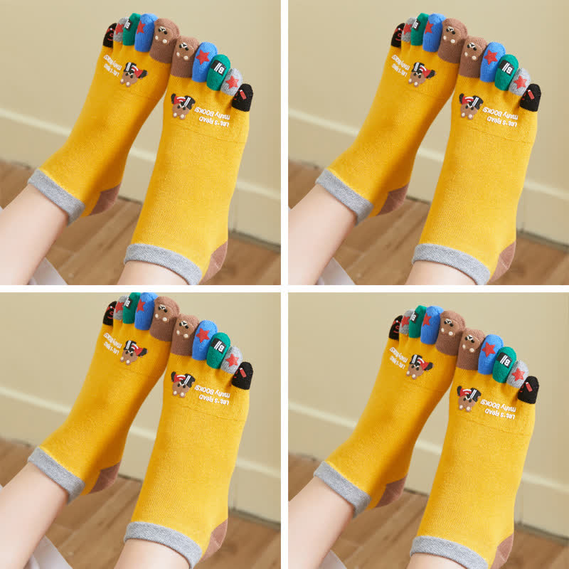 Chaussettes Plusock à motifs amusants (4 paires) - Cheville - Jaune - EU40-45 (US7-10) - image 21