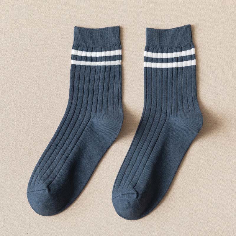Chaussettes demi-taille douces rayées pour diabétiques (6 paires) - 43-48 - Bleu - image 9