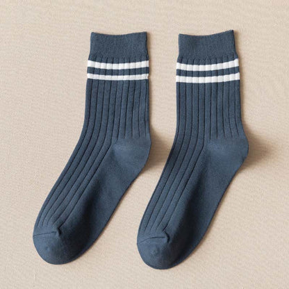 Chaussettes demi-taille douces rayées pour diabétiques (6 paires) - 43-48 - Bleu - image 9