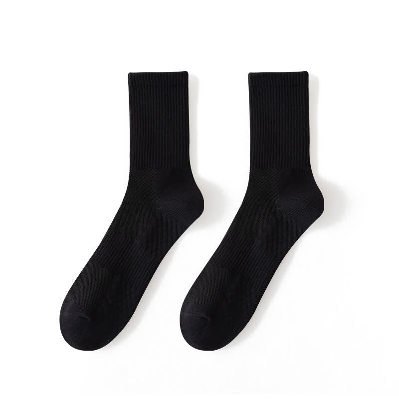 Chaussettes courtes respirantes et unies (4 paires) - EU43-48 (US6-12) - Noir - image 7