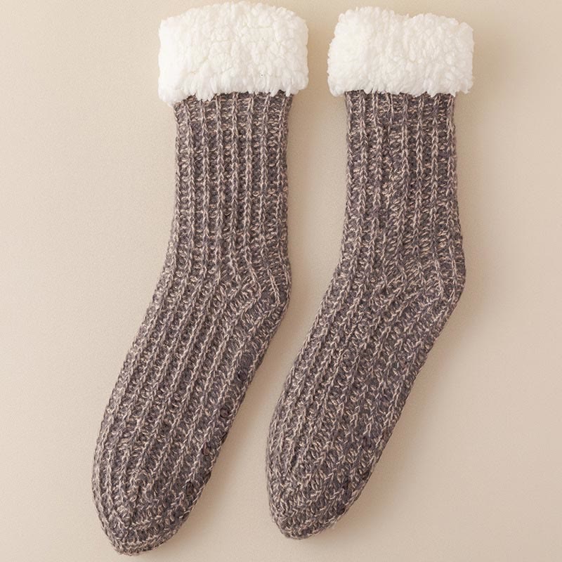 Chaussettes épaisses et confortables en polaire grande taille (2 paires) - Gris clair - EU36-44 (US3-10) - image 16