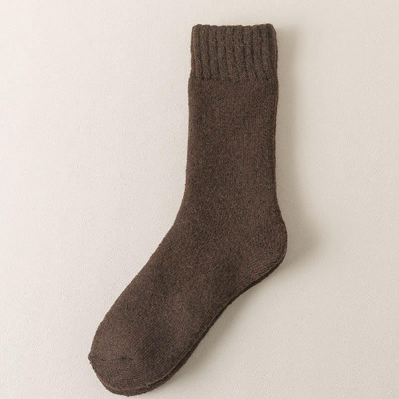 Chaussettes épaisses grandes tailles (5 paires) - Café - EU38-45 (US5-11) - image 4