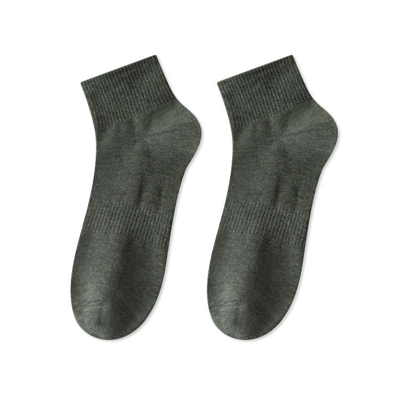 Chaussettes courtes respirantes en coton doux (7 paires) - Vert foncé - EU43-48 (US9.5-13.5) - image 10