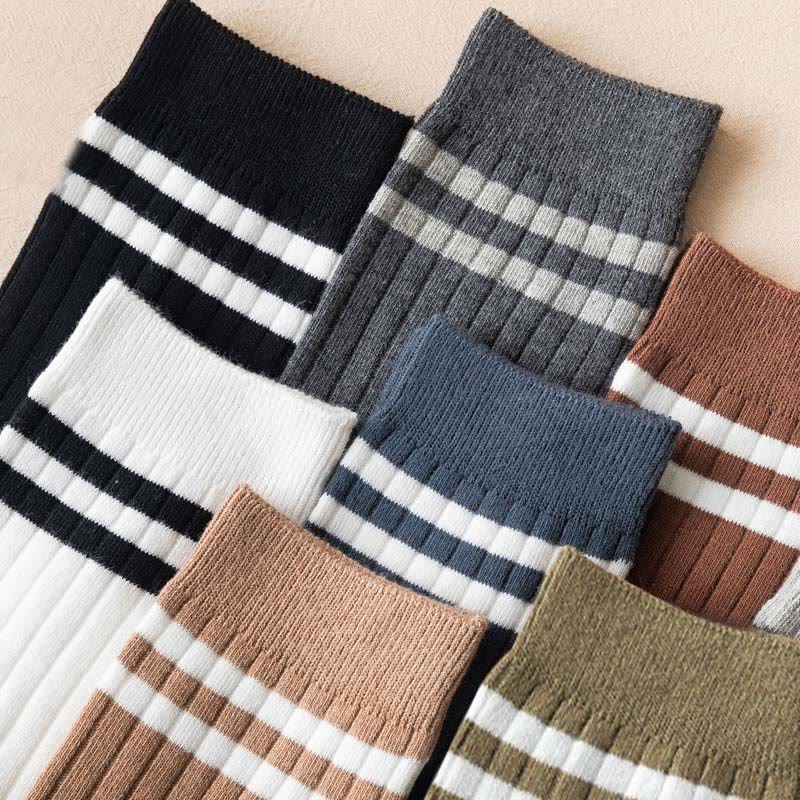 Chaussettes demi-taille douces rayées pour diabétiques (6 paires) - image 6