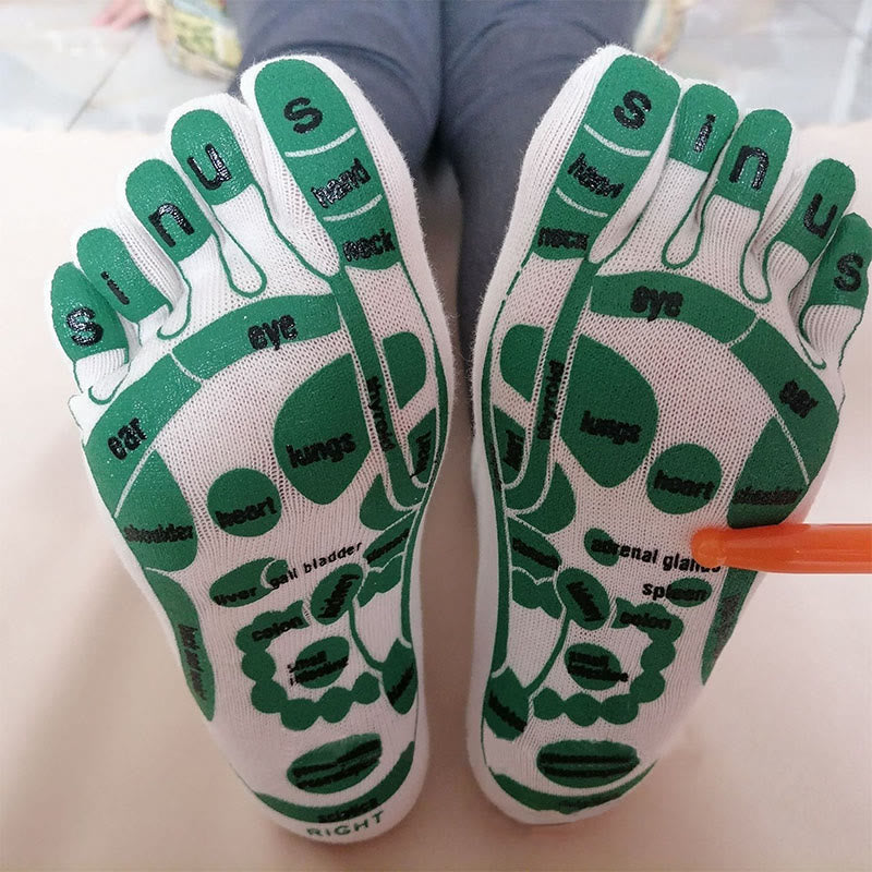 Chaussettes de massage des pieds par acupression et réflexologie - Unisexe - Blanc - image 0