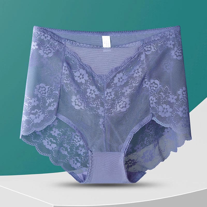 Culotte fleurie taille haute (5 paires) - Violet - 3XL - image 11