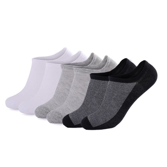 Chaussettes invisibles en maille (3 paires) - Noir, blanc et gris - EU44-49 (US10-14) - image 0