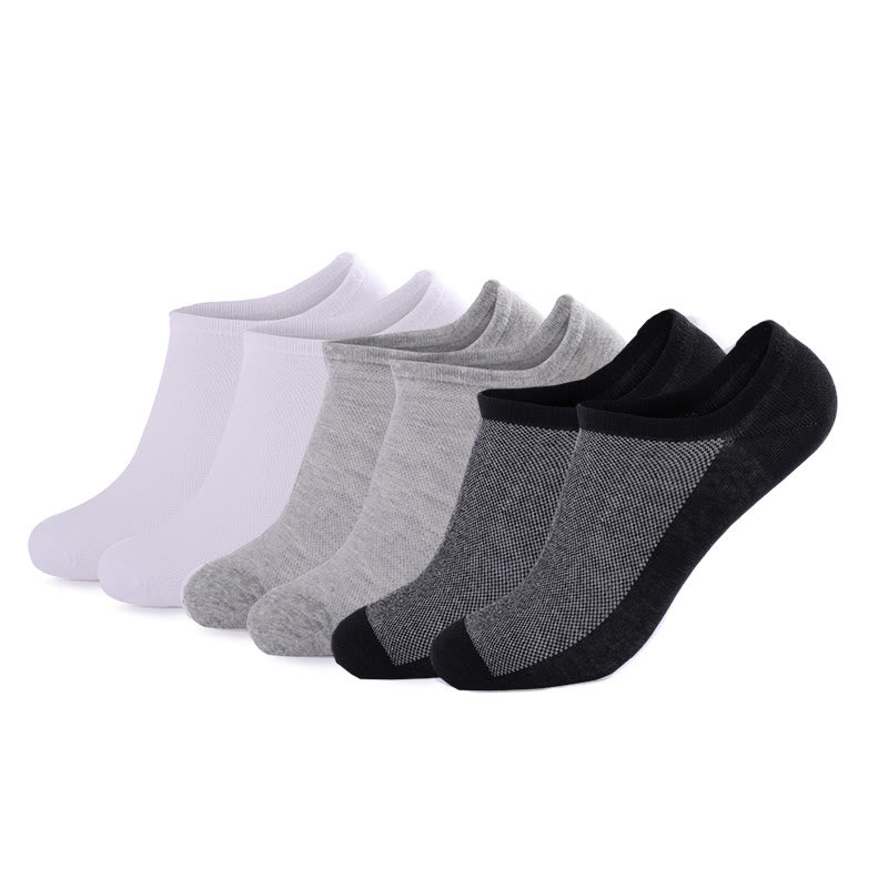 Chaussettes invisibles en maille Plusock (3 paires) - Noir, blanc et gris - EU44-49 (US10-14) - image 0