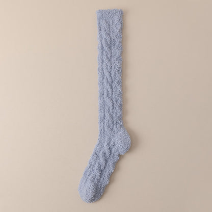 Chaussettes thermiques en polaire corail jusqu'aux genoux (5 paires) - Bleu - Convient à 220 lb - image 16