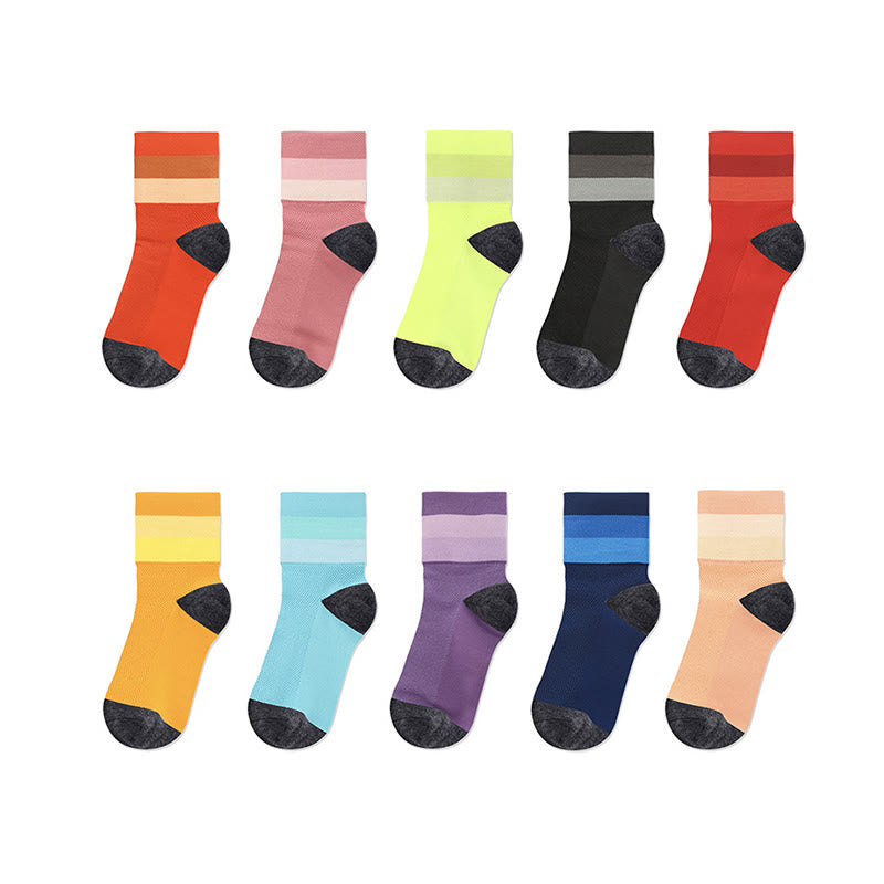 Chaussettes courtes respirantes couleur bonbon