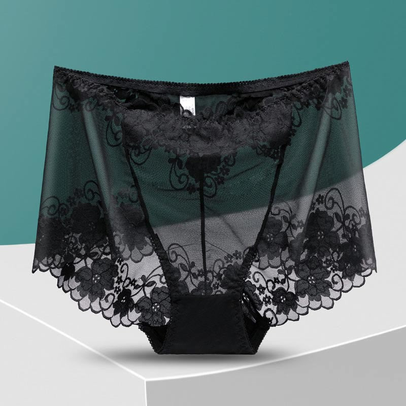 Culotte taille haute en dentelle ajourée (5 paires) - Noir - 4XL - image 18