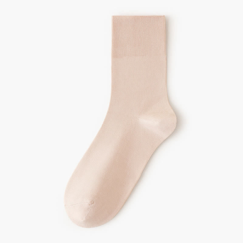 Chaussettes hautes élastiques de couleur unie (5 paires)