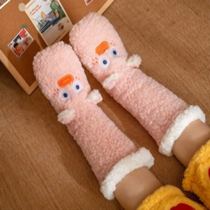 Chaussettes-chaussons d'intérieur hautes en peluche Cozy Duck - D - 42(US2-8) - image 3