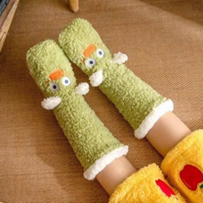Chaussettes-chaussons d'intérieur hautes en peluche Cozy Duck - B - 42(US2-8) - image 1