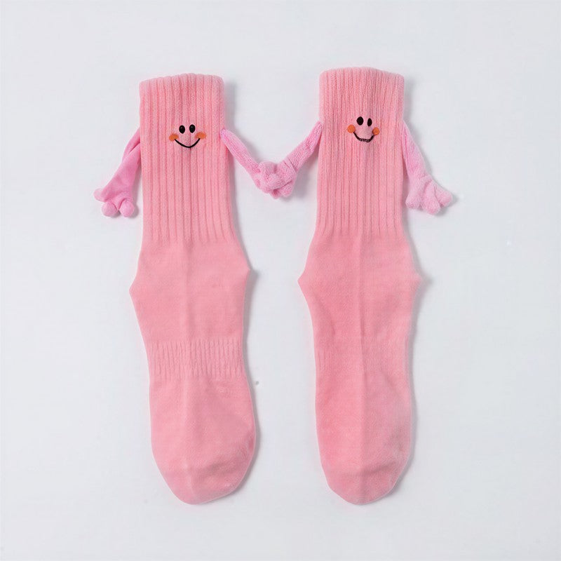 Chaussettes courtes brodées à motif smiley (4 paires) - Rose - 42(US3-9) - image 4