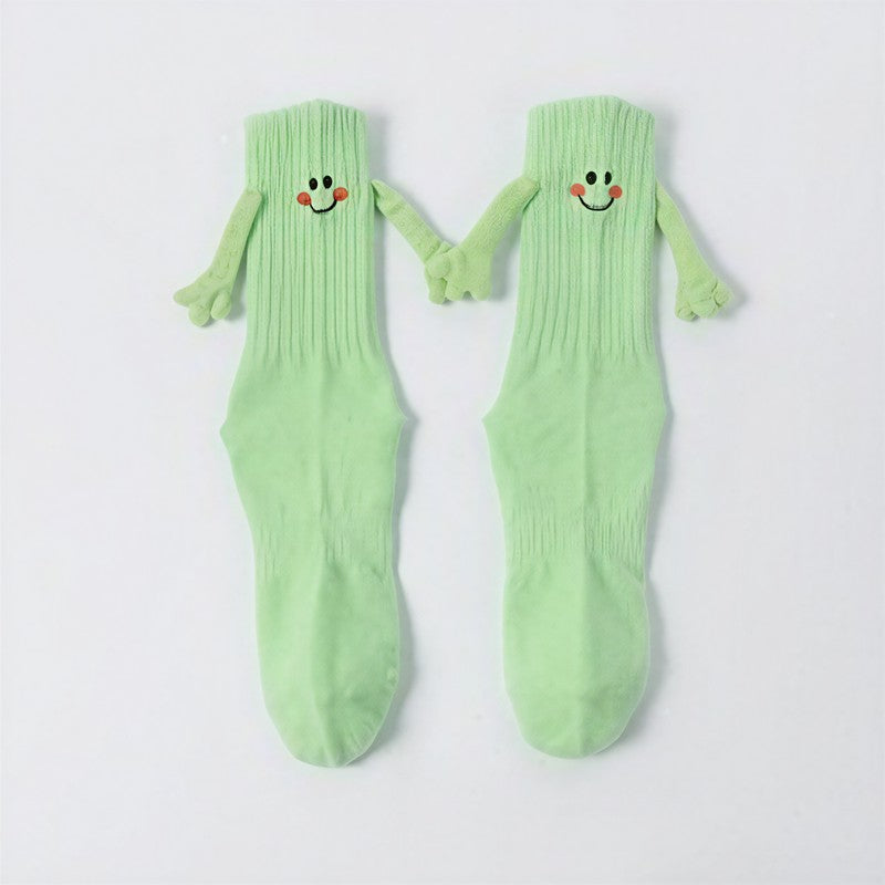 Chaussettes courtes brodées à motif smiley (4 paires) - Vert clair - 42(US3-9) - image 1