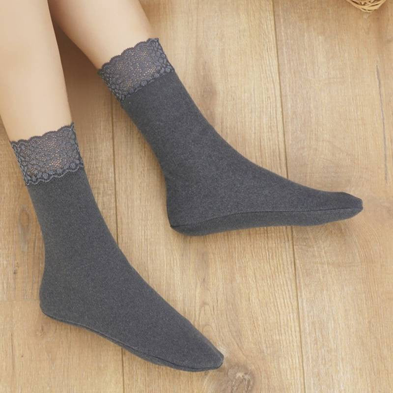 Chaussettes courtes romantiques à bordure en dentelle (8 paires) - Bleu - EU36-40(US3-7) - image 6