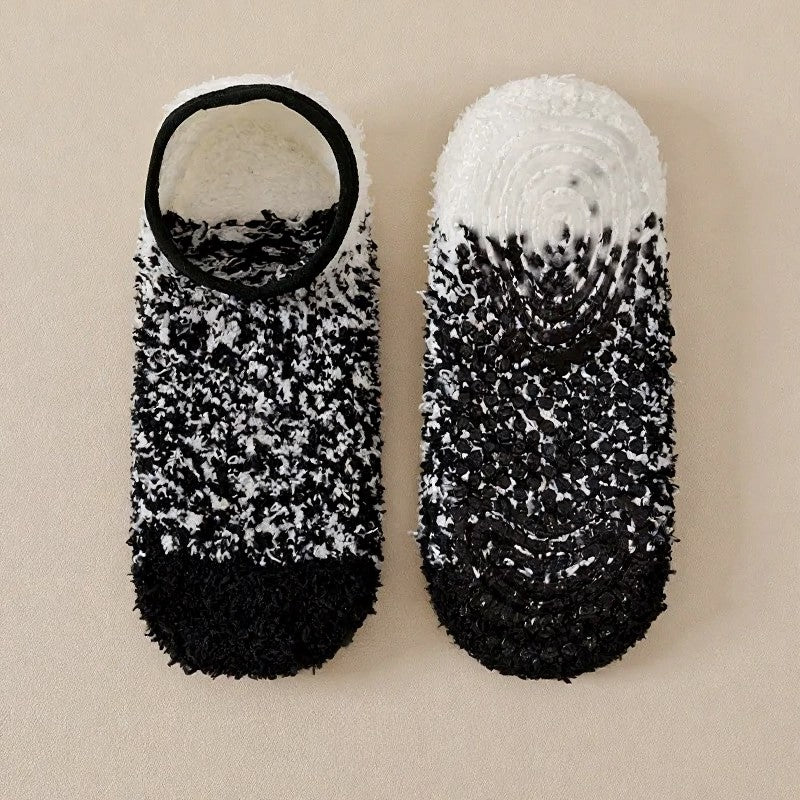 Chaussettes-chaussons d'intérieur confortables en chenille, basses et antidérapantes (3 paires) - Noir - UE36-44 (US3-10) - image 8