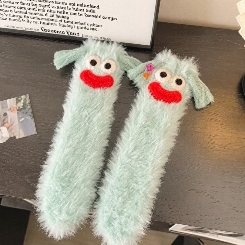 Chaussettes-chaussons confortables à motifs kawaii - Bleu clair - UE35-39 (US2-6) - image 2
