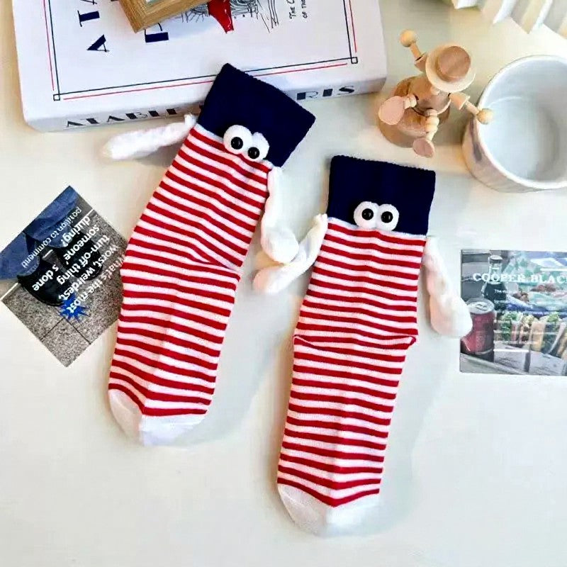 Chaussettes rayées fantaisie à motifs (4 paires) - Rouge - 40(US2-7) - image 3