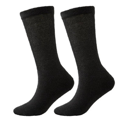 Chaussettes mi-mollet respirantes côtelées non serrées pour diabétiques (3 paires) - Noir - EU37-44(US4-10) - image 5