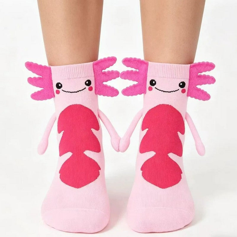 Chaussettes mignonnes en polyester et coton avec détails en peluche 3D (2 paires) - Rose clair - 42(US2-9) - image 1