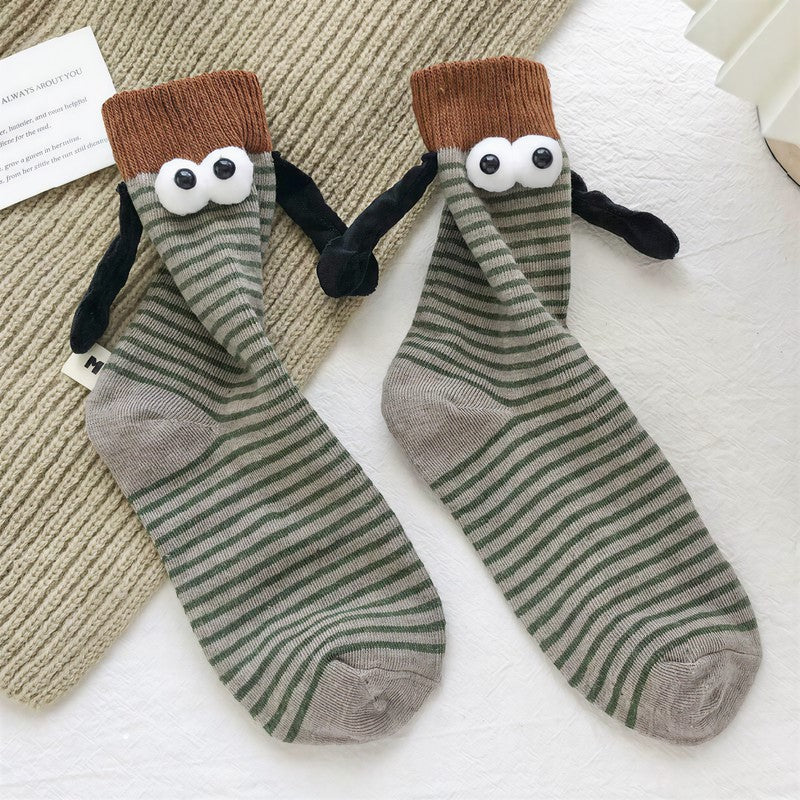 Chaussettes rayées fantaisie à motifs (4 paires) - Vert - 40(US2-7) - image 4