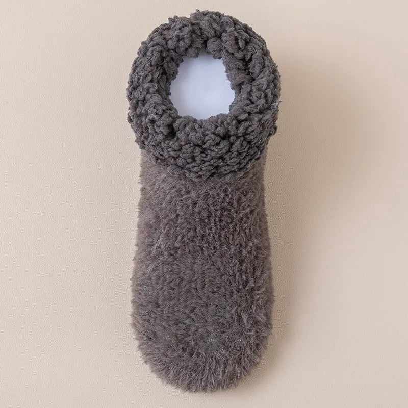 Chaussettes-chaussons d'intérieur confortables en sherpa à bout fermé (2 paires) - Gris foncé - UE36-39 (US3-5) - image 1