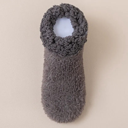 Chaussettes-chaussons d'intérieur confortables en sherpa à bout fermé (2 paires) - Gris foncé - UE36-39 (US3-5) - image 1